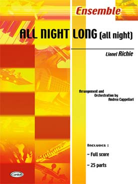 Illustration de All night long, arr. Cappellari pour ensemble variable tous instruments (conducteur + 25 parties)