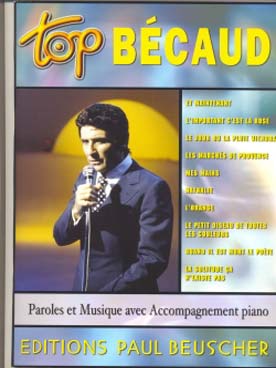 Illustration de Collection TOP : édition simplifiée avec ligne mélodique +accords clavier/guitare - TOP Gilbert Bécaud