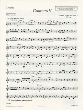 Illustration vivaldi concerto op. 10/5 violon 2