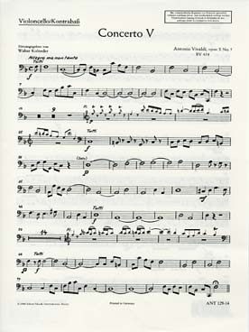 Illustration vivaldi concerto op. 10/5 violoncelle