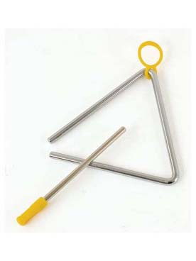 Illustration de Triangle 13 cm en acier avec battant