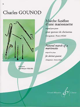 Illustration de Marche funèbre d'une marionnette (tr. Héau pour quatuor de clarinettes)
