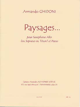 Illustration de Paysages (saxo alto ou soprano ou ténor)