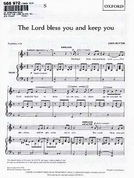 Illustration de The lord bless you and keep you pour 2 voix et piano