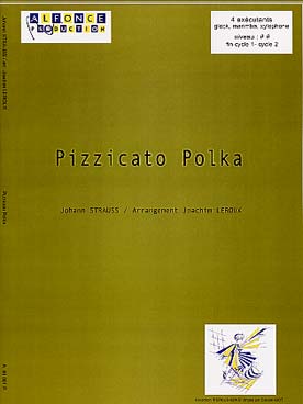 Illustration de Pizzicato polka pour glock, 2 marimbas et xylophone