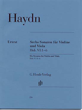 Illustration de Sonates (6) pour violon et alto - Hob. VI: 1-6