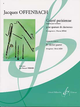 Illustration de Gaieté parisienne, tr. Héau pour quatuor de clarinettes