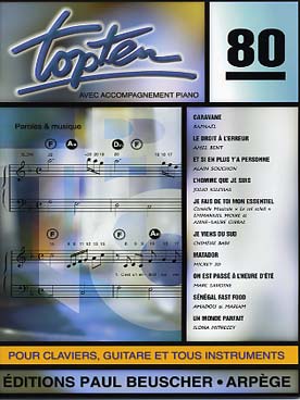 Illustration de Collection TOP : édition simplifiée avec ligne mélodique +accords clavier/guitare - TOP TEN N° 80