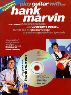 Illustration play guitar with hank marvin + cd