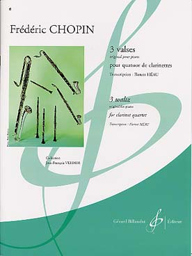 Illustration de 3 Valses (tr. Héau pour quatuor de clarinettes)