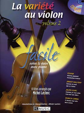 Illustration de La VARIÉTÉ AU VIOLON : Solos et duos - Vol. 2 : 8 titres (Renaud, Hallyday, Clerc, Cabrel)