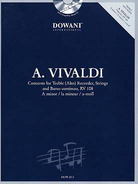 Illustration de Concerto RV 108 en la m pour flûte à bec alto, cordes et basse continue