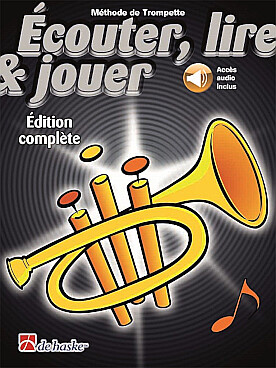 Illustration de ÉCOUTER, LIRE ET JOUER trompette - Méthode : les 3 volumes réunis sous reliure spirale avec support audio