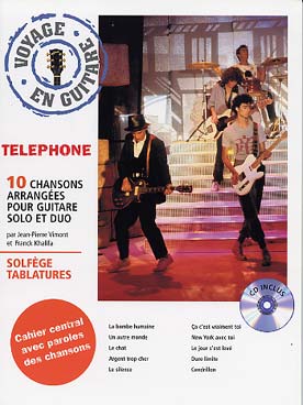 Illustration telephone voyage en guitare avec cd