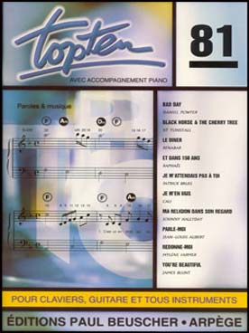 Illustration de Collection TOP : édition simplifiée avec ligne mélodique +accords clavier/guitare - TOP TEN N° 81