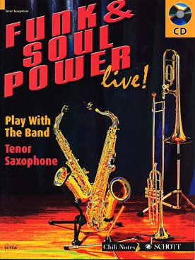Illustration de Funk & soul power : play with a band - saxophone ténor