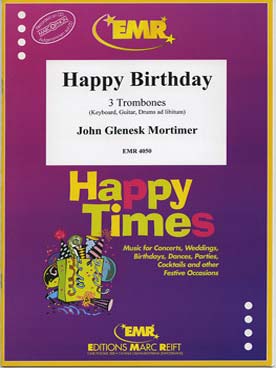 Illustration happy birthday pour 3 trombones