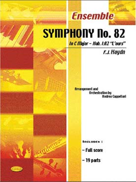 Illustration de Symphonie N° 82 en do M Hob I:82 l'ours tr. Cappellari pour ensemble variable tous instruments (cond. + 19 parties)