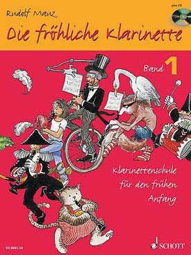 Illustration de Die FRÖHLICHE KLARINETTE (la clarinette joyeuse) : thèmes populaires faciles, tr. R. Mauz