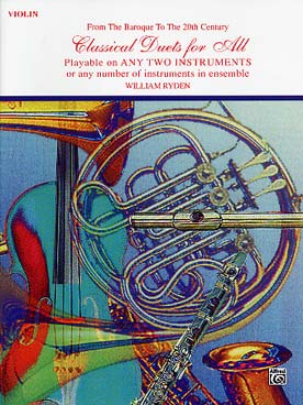 Illustration de CLASSICAL DUETS FOR ALL, du baroque au 20e siècle (tr. W. Ryden) : Verdi, Brahms, Mozart, Purcell, Albéniz...
