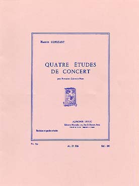Illustration de 4 Études de concert pour instruments à percussion divers ou ensemble mixte avec ou sans piano - Conducteur et partie percussion