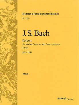 Illustration bach js concerto bwv 1041 cello/ctrbasse