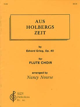 Illustration de Aus Holbergs Zeit pour ensemble de flûtes (condcuteur manuscrit)