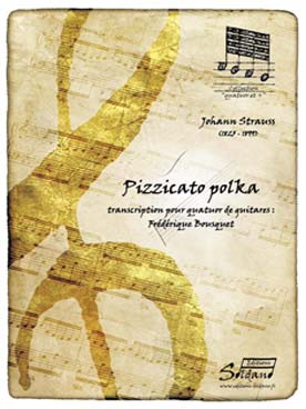 Illustration de Pizzicato polka (tr. Bousquet pour quatuor de guitares)