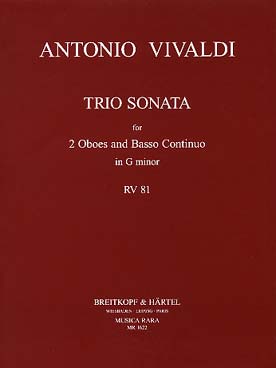 Illustration de Trio sonate RV 81 en sol m pour 2 hautbois et basse continue
