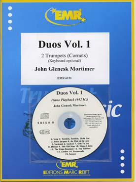 Illustration de DUOS : thèmes célèbres, tr. Mortimer 2 trompettes et piano + CD play-along - Vol. 1