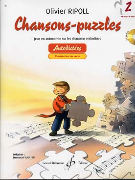 Illustration de Chansons-puzzles avec CD : jeux d'autodictées en autonomie sur les chansons enfantines, avec corrigé - Vol. 2