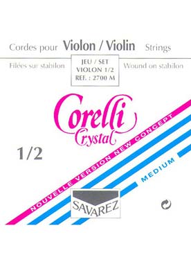 Illustration de Corelli Crystal - calibre medium Jeu complet (mi à boule) violon 1/2