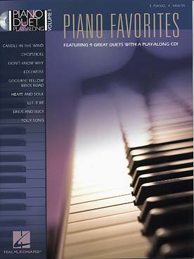 Illustration de PIANO DUET PLAY-ALONG : arrangements pour piano 4 mains ou piano - Vol. 1 : Piano favorites