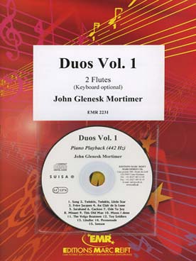 Illustration de DUOS : thèmes célèbres, tr. Mortimer pour 2 flûtes et piano + CD - Vol. 1