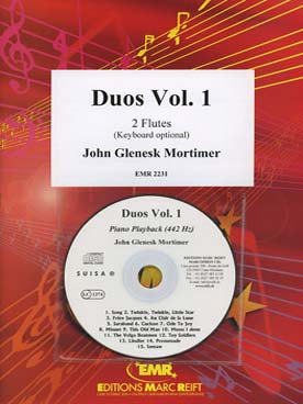 Illustration de DUOS : thèmes célèbres, tr. Mortimer pour 2 flûtes et piano + CD - Vol. 1