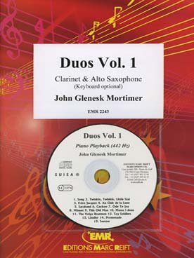 Illustration de DUOS : thèmes célèbres, tr. Mortimer pour clarinette, saxophone et piano + CD play-along - Vol. 1