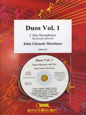Illustration de DUOS : thèmes célèbres, tr. Mortimer pour 2 saxophones alto et piano + CD play-along - Vol. 1