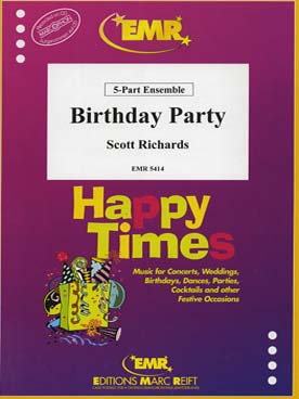 Illustration de Birthday party pour ensemble variable à 5 parties + section rythmique ad lib.