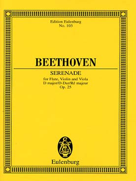 Illustration de Sérénade op. 25 en ré M pour flûte, violon et alto