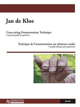 Illustration de Cross-string ornamentation technique : technique de l'ornementation sur plusieurs cordes (texte français et anglais)