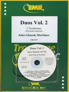 Illustration de DUOS : thèmes célèbres, tr. Mortimer pour 2 trombones et piano + CD - Vol. 2