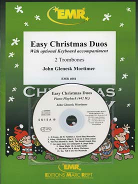 Illustration de EASY CHRISTMAS DUOS : 12 Noëls célèbres, tr. Mortimer pour 2 trombones et piano, avec CD play-along