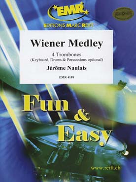 Illustration de Wiener medley pour 4 trombones avec piano, batterie et percussion ad lib.