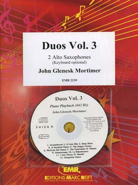 Illustration de DUOS : thèmes célèbres, tr. Mortimer pour 2 saxophones alto et piano + CD play-along - Vol. 3