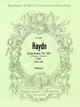 Illustration de Symphonie N° 104 en ré M "Londres" (Hob. I:104) - Violon 1