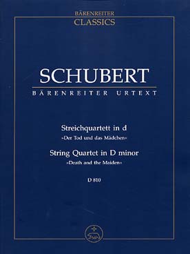 Illustration de Quatuor à cordes op. posth. D 810 en ré m "La Jeune fille et la Mort" - éd. Bärenreiter