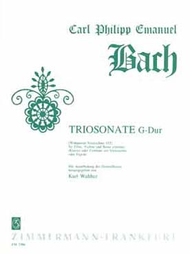 Illustration bach cpe triosonate wq 152 fl/vl/b.c.