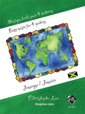 Illustration de MUSIQUE FACILE POUR 4 GUITARES - Jamaïque : Kingston rasta de Christophe Leu