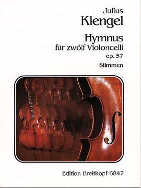 Illustration de Hymnus op. 57 pour 12 violoncelles - Parties séparées