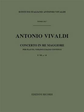 Illustration de Concerto (sonate) RV 84 en ré M pour flûte, violon et basse continue